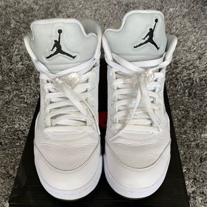 Men’s Retro Air Jordan 5 White Metallic